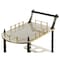 Fabulaxe Wood Serving Bar Cart Tea Trolley with 2 Tier Shelves and Rolling Wheels, Gold, Black and White QI003776.WT - alternate 4